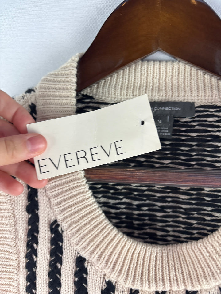 Women’s French Connection Small Beige &amp; Black Sweater Vest
