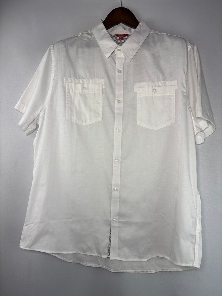 Men’s Guess XL White Short Sleeve Dress Button Up