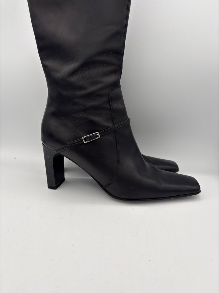 Women’s Etienne Aigner Size 8.5 Black Leather Knee High Boots