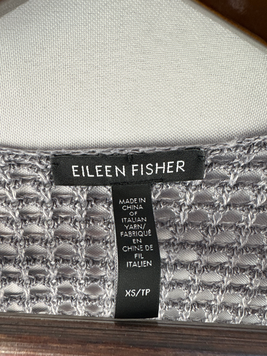 Women’s Eileen Fisher XS Silvery Gray Wide Knit Sweater