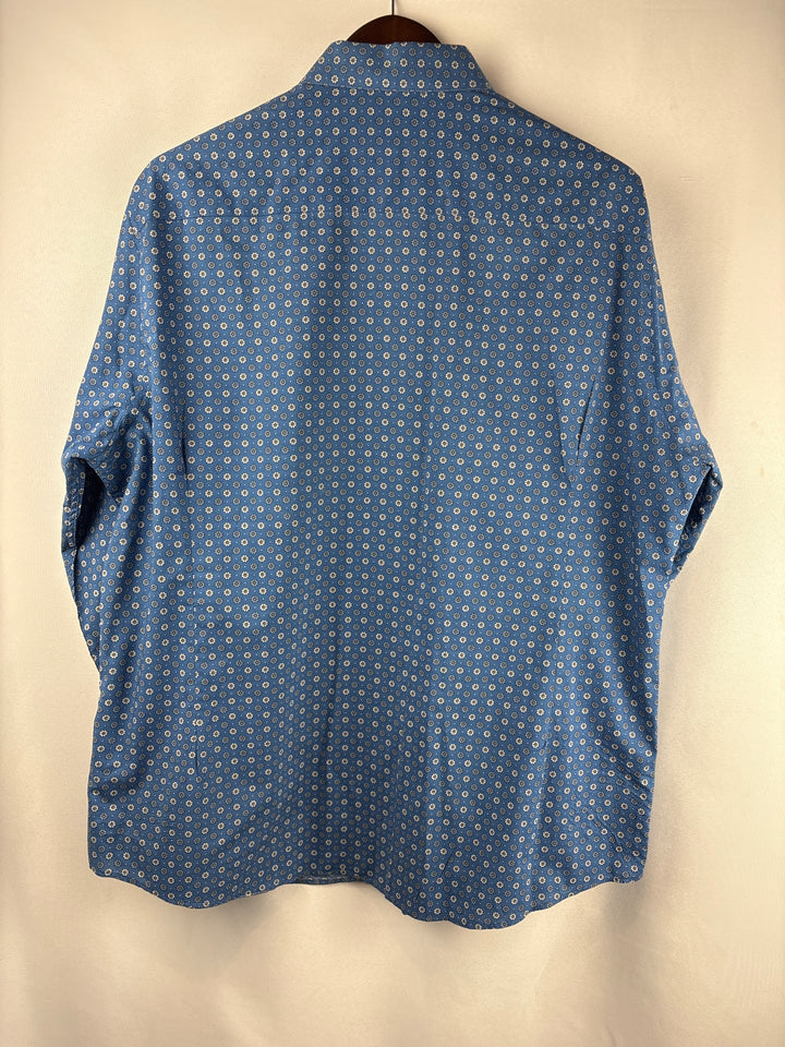 Men’s Bar lll XL Blue Floral Button Up Dress Shirt