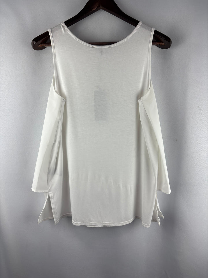 Women’s DG2 Large White Sleeveless Layered Blouse