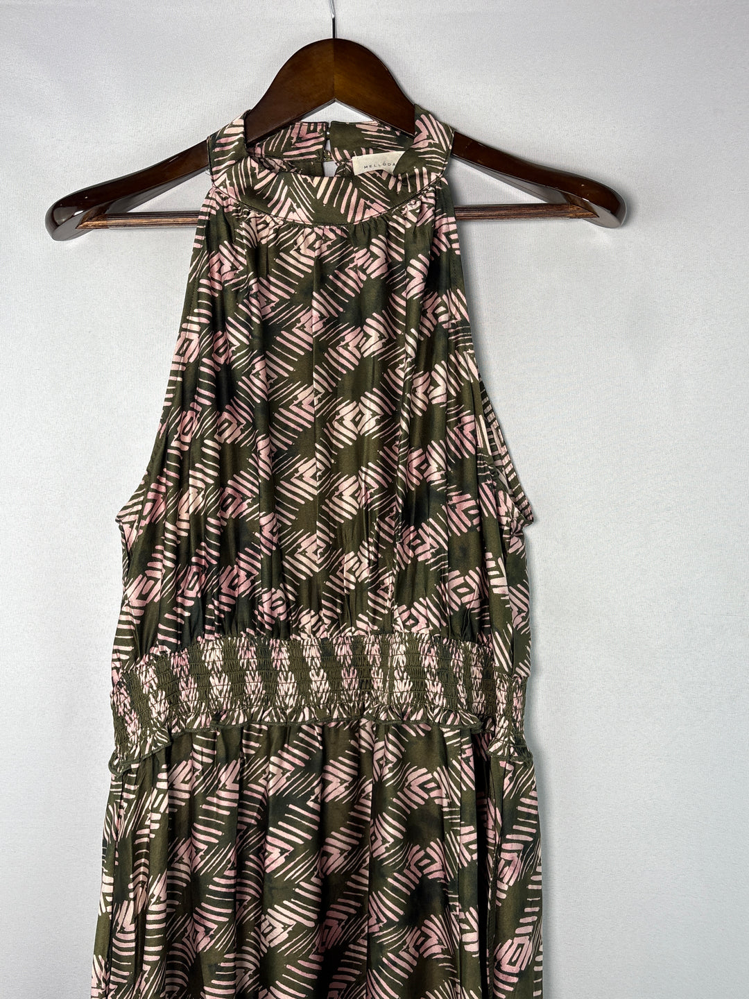Women’s Mellóday XL Dark Green &amp; Pink Fern Maxi Dress
