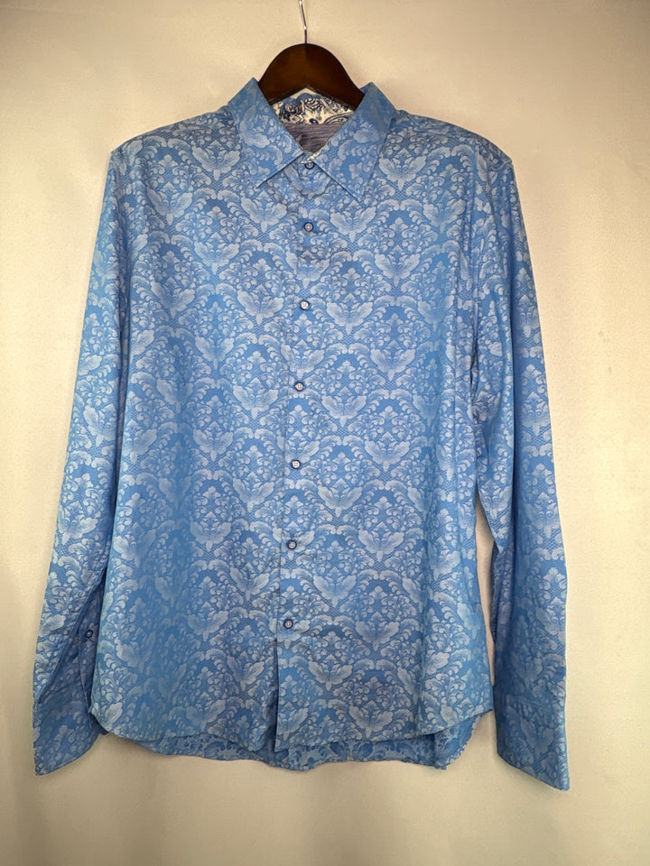 Men’s Robert Graham 3XL Powder Blue Paisley Dress Short
