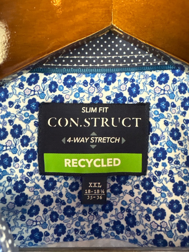 Men’s Construct XXL Blue Floral Dress Button Down