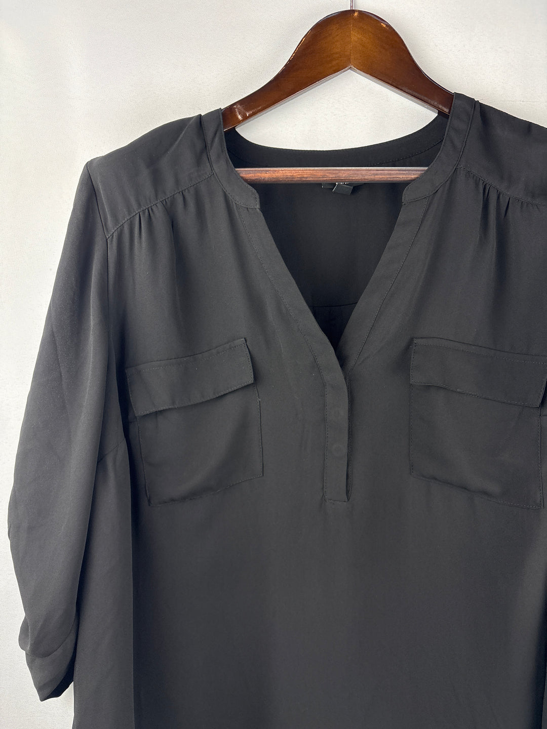 Women’s Torrid Size 2 Sheer Black Half Button Blouse