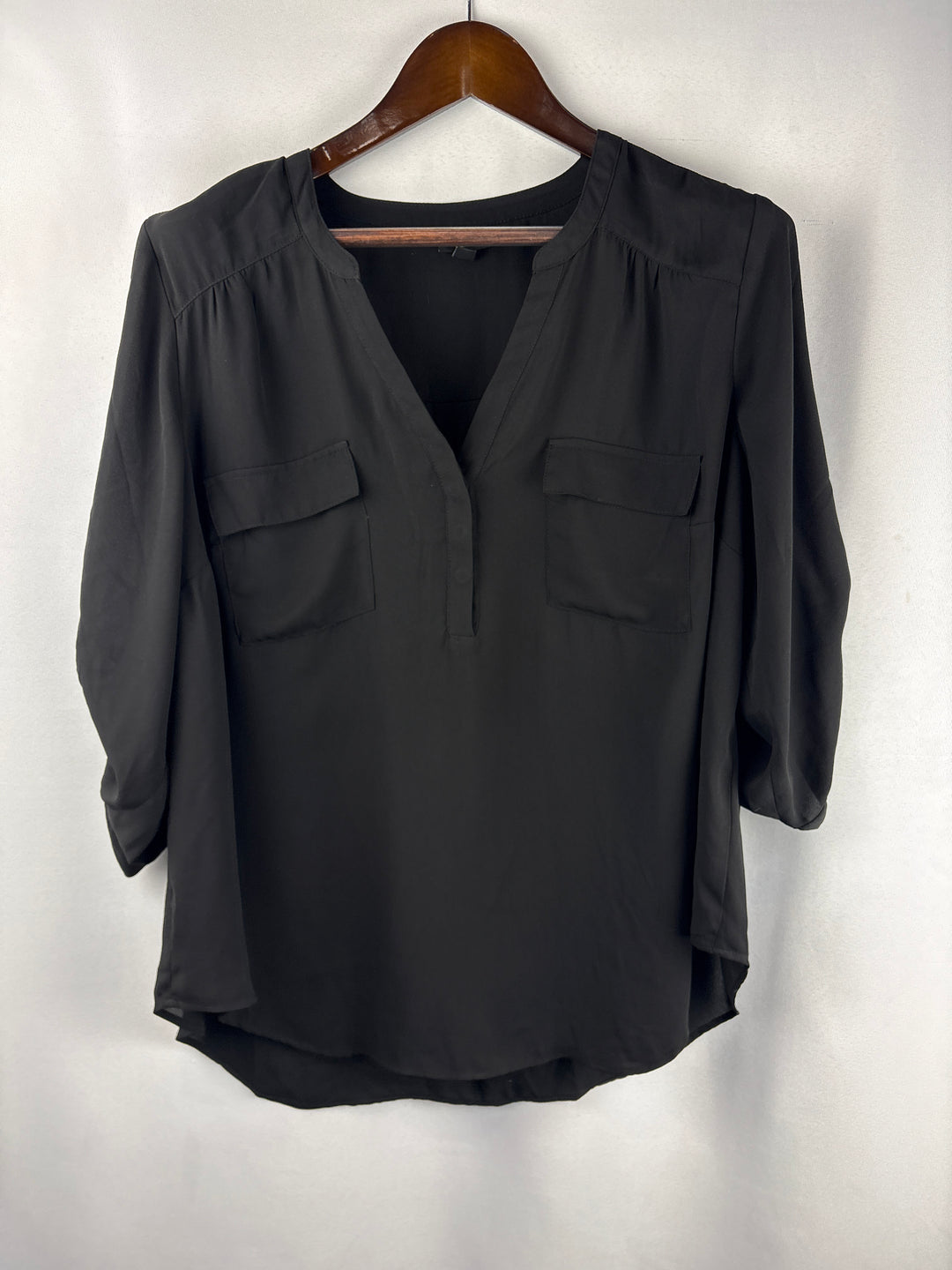 Women’s Torrid Size 2 Sheer Black Half Button Blouse