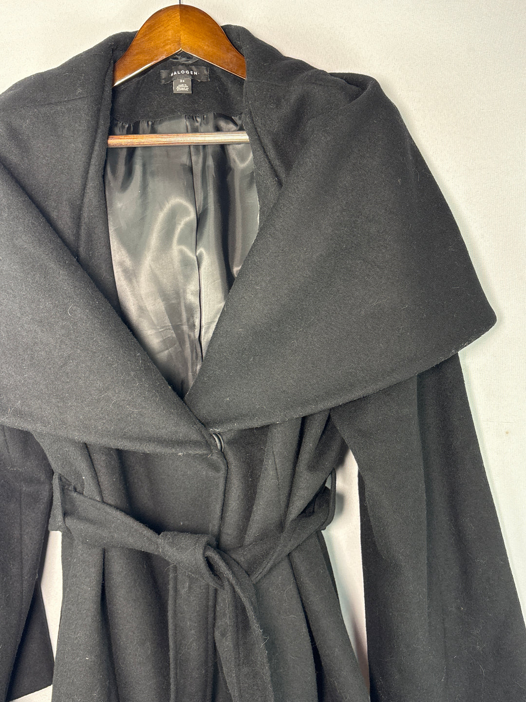 Women’s Halogen Size 2X Black Wrap Coat