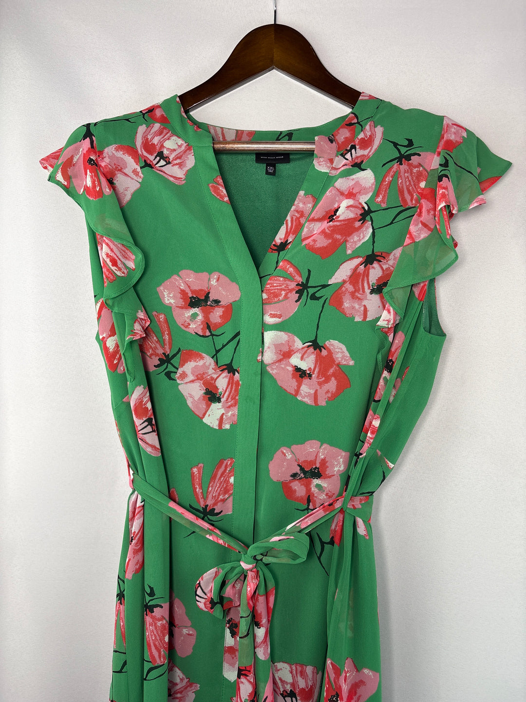 Women’s Who What Wear XXL Leaf Green Floral Maxi Dress