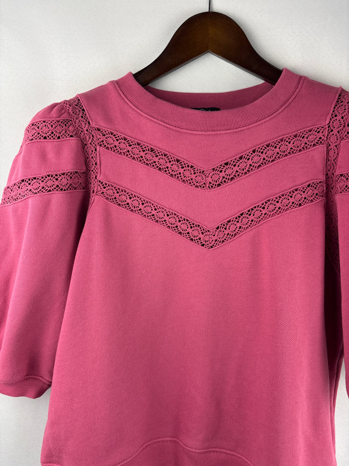 Women’s Rails Large Rose Pink Short Sleeve Blouse