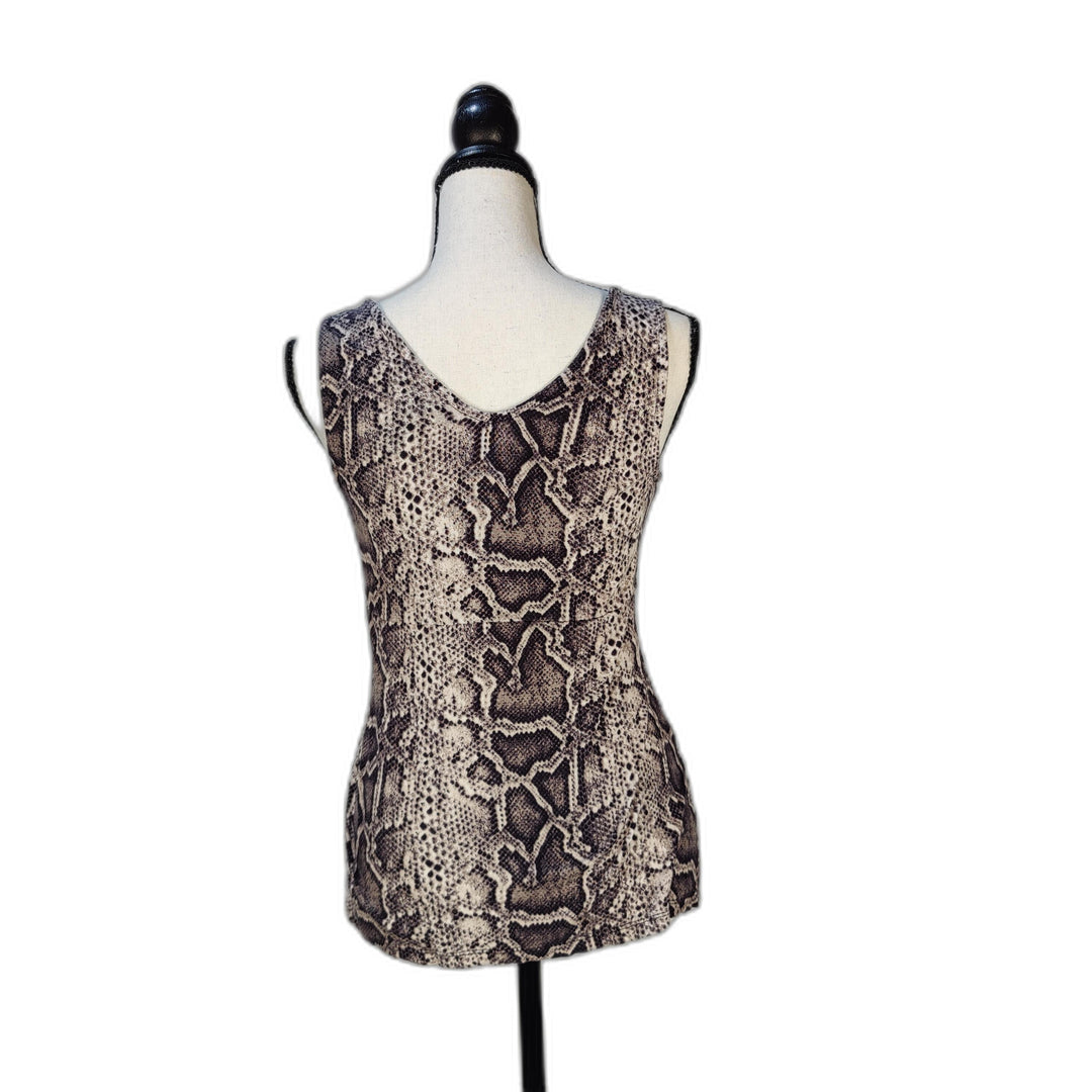 INC International Concepts Snake Print Sleeveless V-Neck Top – Size XS