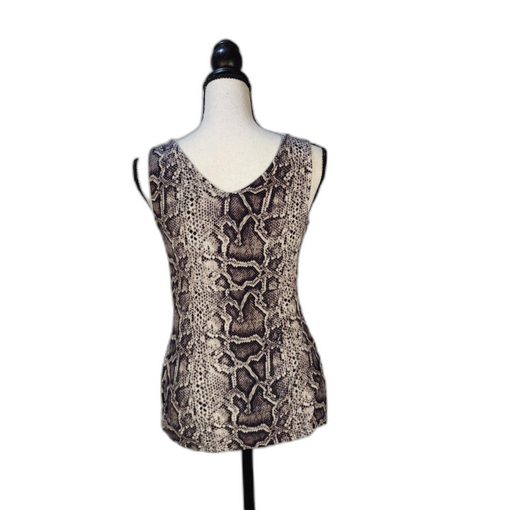 INC International Concepts Snake Print Sleeveless V-Neck Top – Size XS