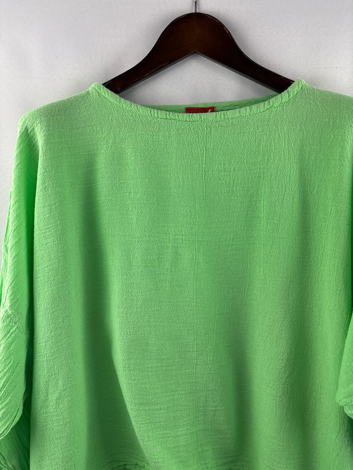 Women’s Oh My Gauze! XL Leaf Green Hi-Low Blouse