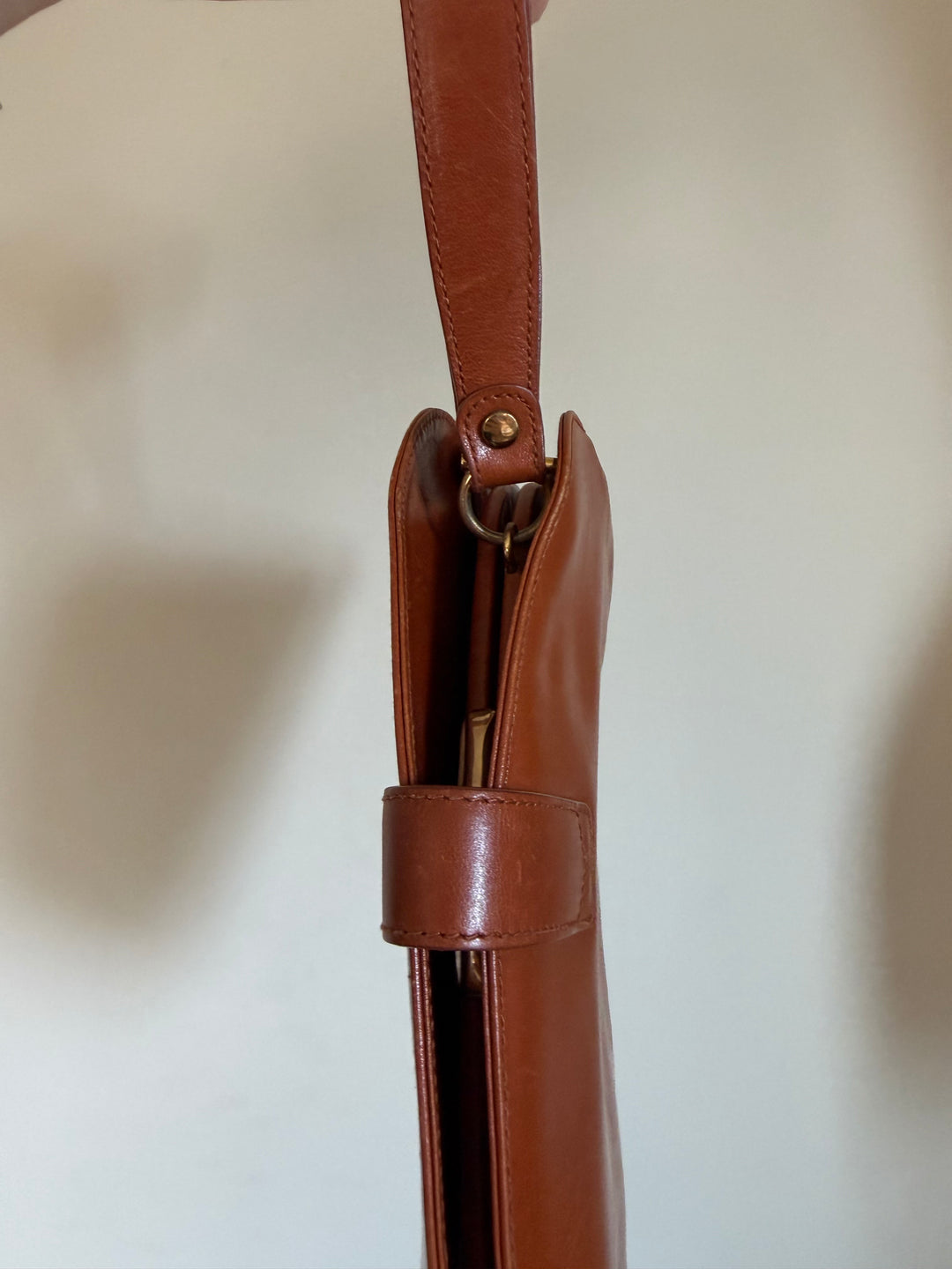 Giorgio Armani Vintage Brown Leather Wristlet / Clutch