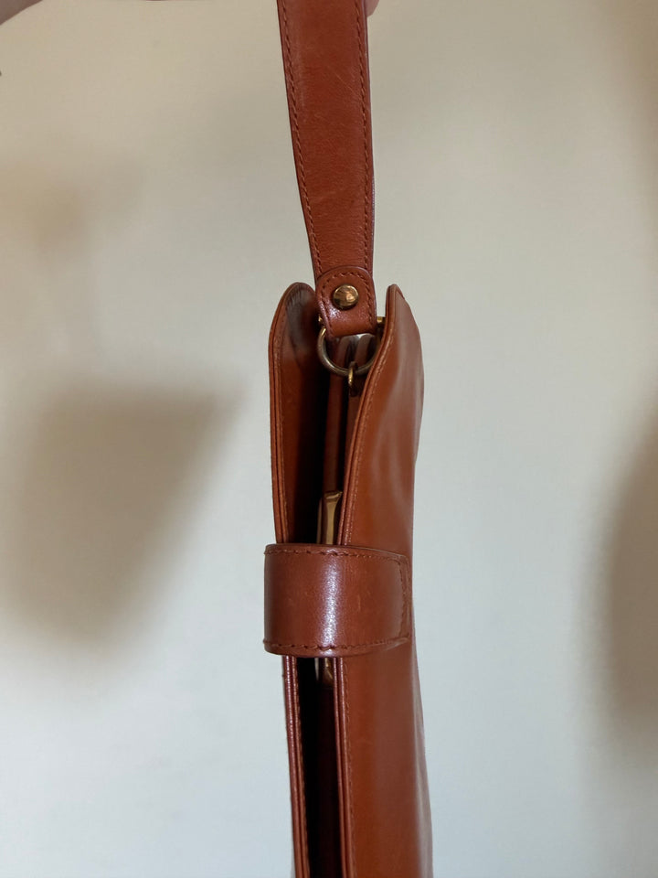 Giorgio Armani Vintage Brown Leather Wristlet / Clutch