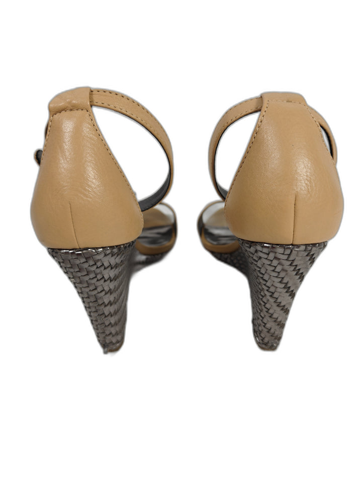 Womens Coach Wedge Sandals Tan Size 9B