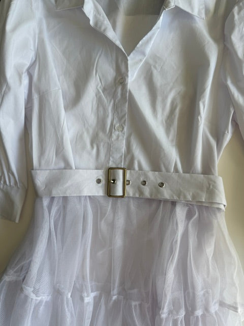 NY&amp;C Tulle Maxi Shirt Dress White NWOT SzXL