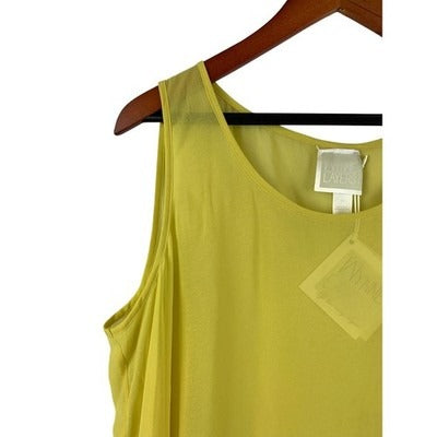 Women's Wynne Layer *NWT* Yellow Green Tank Top - Size 1X