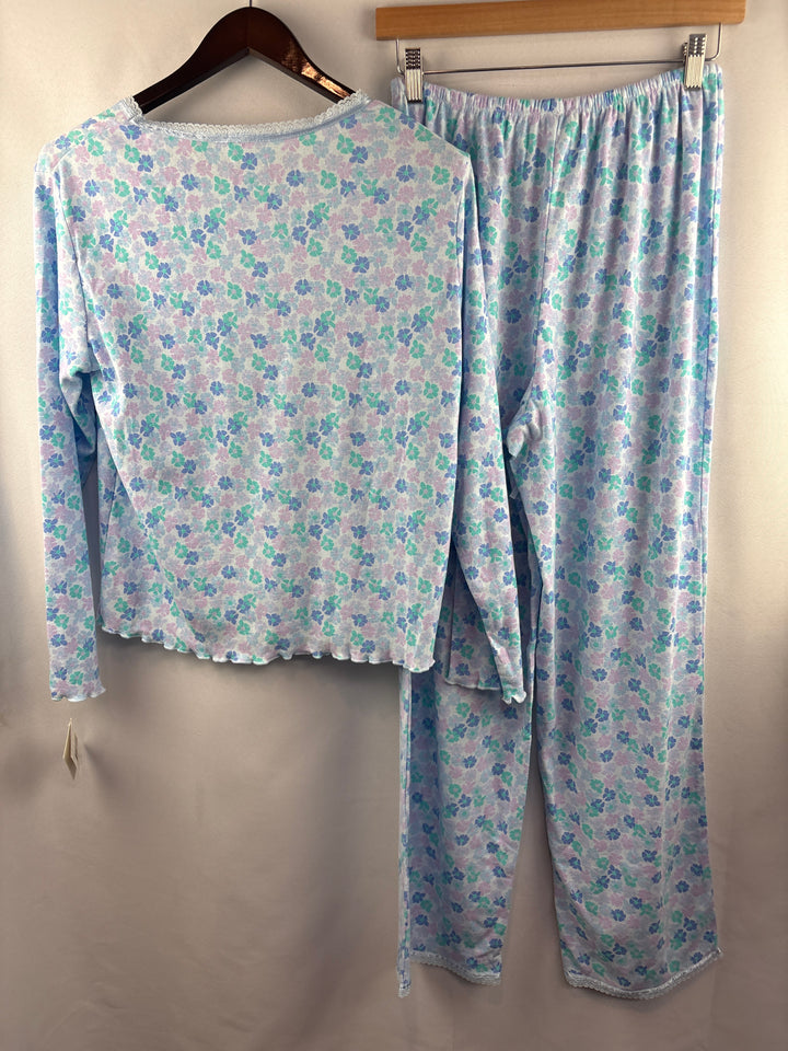 Women’s Intimate Essentials Small Light Blue Floral PJ Set