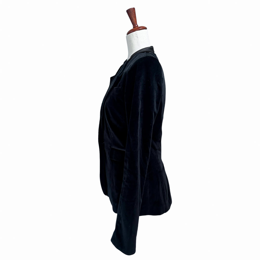Rachel Zoe Women's Blazer Size 6 Velvet Elegant Chic Single Button Preppy Academia