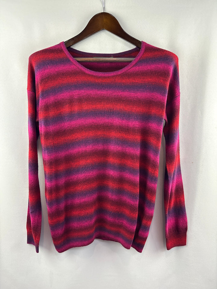 Women’s The Limited Medium Purple, Pink Red Striped Sweater