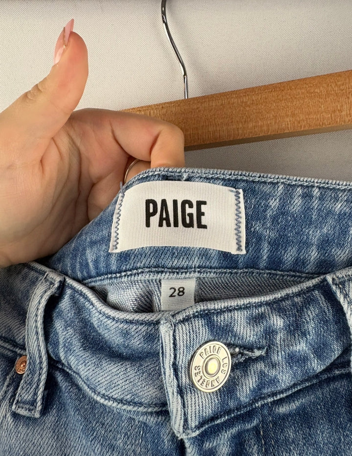 Women’s Paige Size 28 Light Wash Blue Wide Leg Jeans