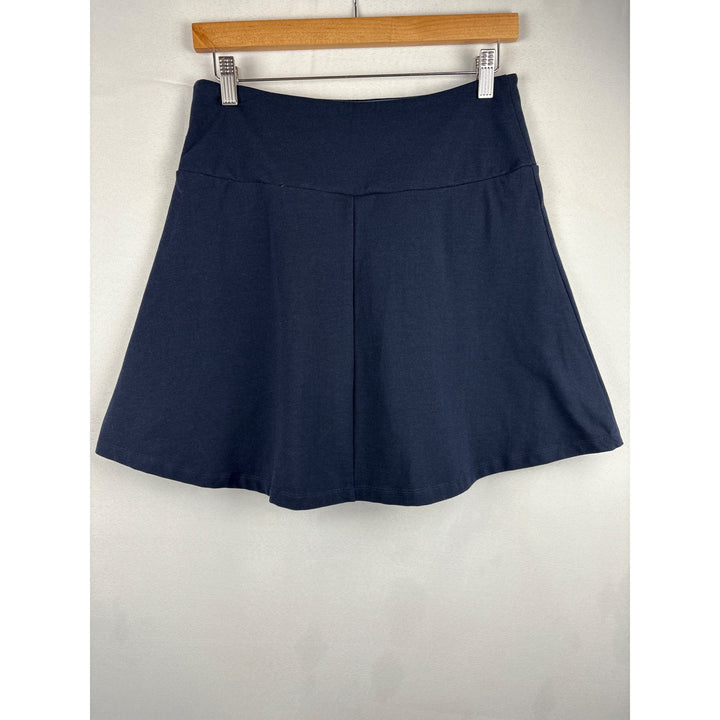 Women With Control By Renée Greenstein Womens A-Line Skirt S Navy Cotton Blend