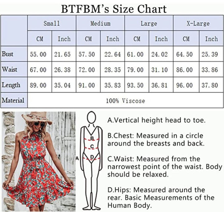 BTFBM Floral Red Halter Neck Dress SzL NWT