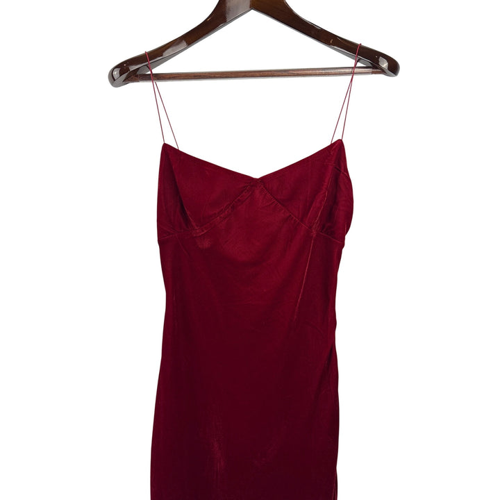 Women’s High Botany Medium Red Velvet Sleeveless Maxi Dress