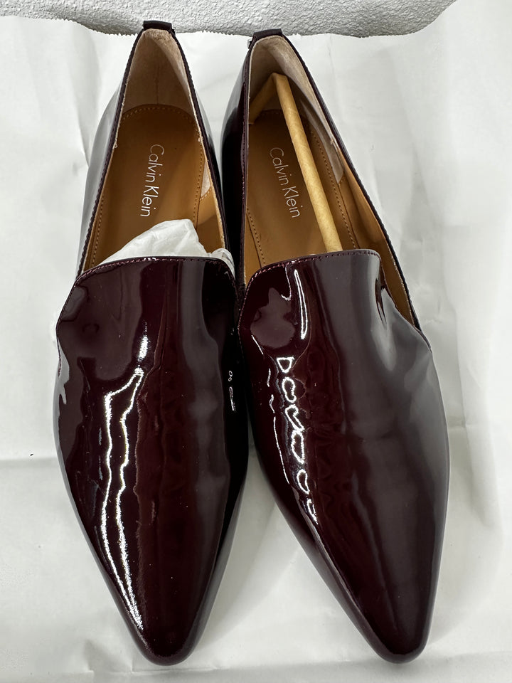Calvin Klein Elin Patent Leather Oxblood Loafers