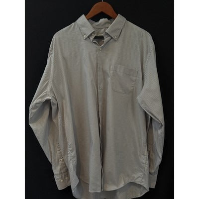 Peter Millar Mens XL Button-Down Shirt Long Sleeve Cotton Blue & White Check Pattern
