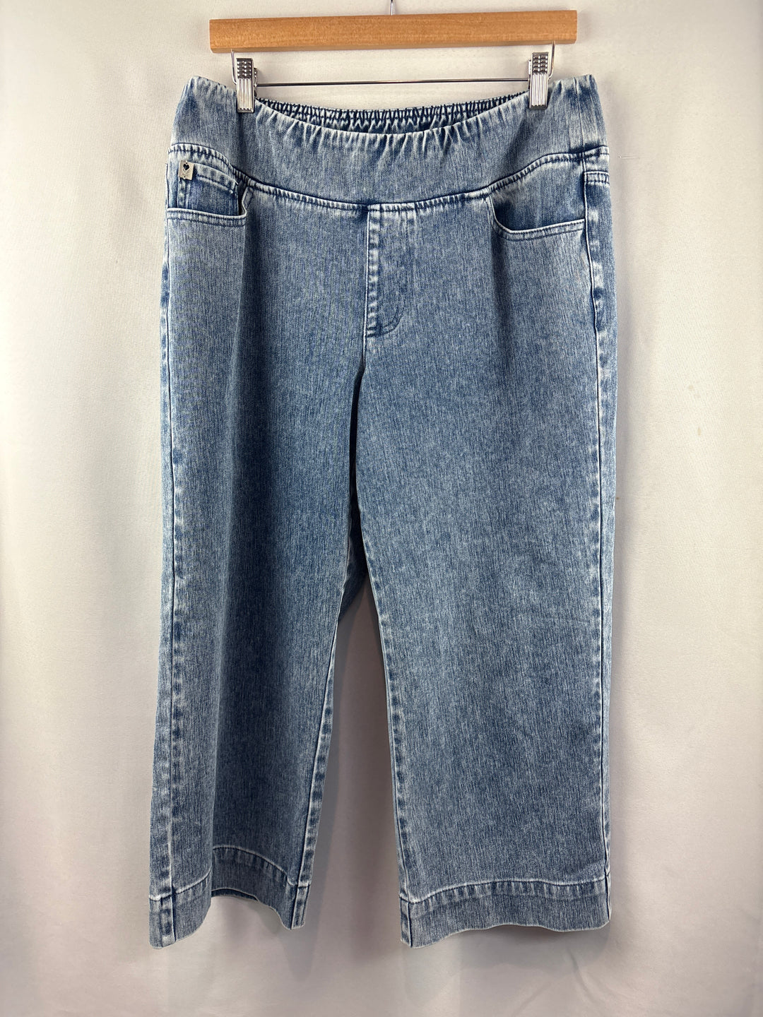 Women’s Belle Beach Kim Gravel Size 16 Blue Wide Leg Jeans