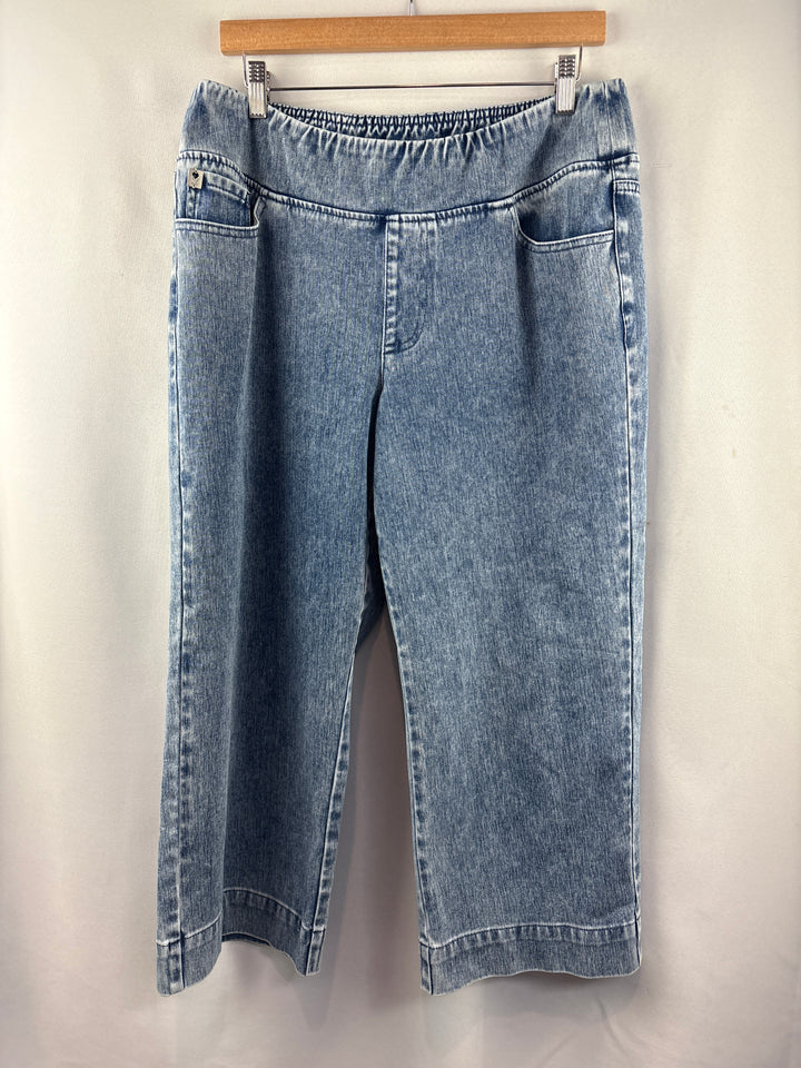Women’s Belle Beach Kim Gravel Size 16 Blue Wide Leg Jeans