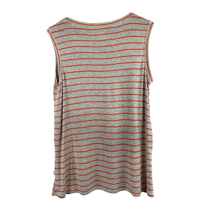 Cabi Womens Sleeveless Striped Tank Top S Red/Gray