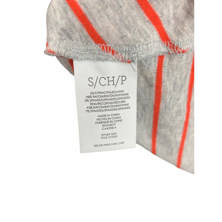 Cabi Womens Sleeveless Striped Tank Top S Red/Gray