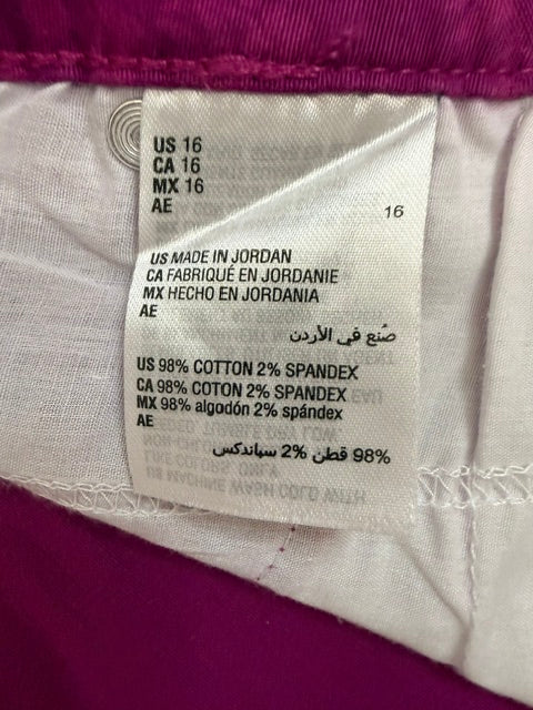 Charter Club Lexington Straight Pink Floral Jacquard Pant Sz16 NWT