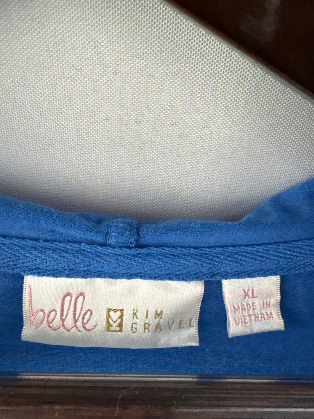 Women’s Belle Kim Gravel XL Blue V-Neck Hoodie