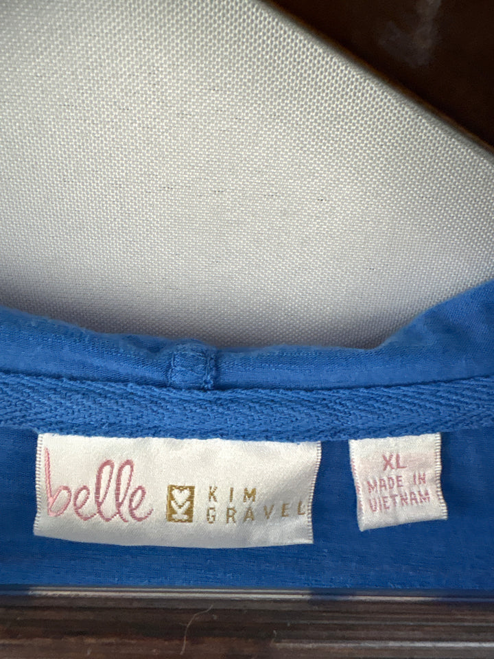 Women’s Belle Kim Gravel XL Blue V-Neck Hoodie