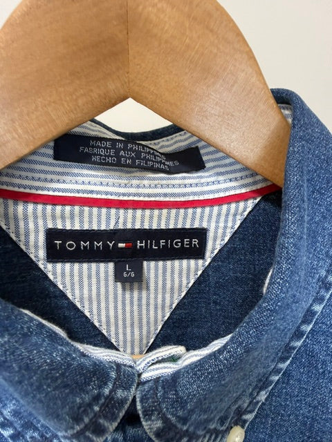Tommy Hilfiger Men's Denim Jean Button Down Shirt SzL