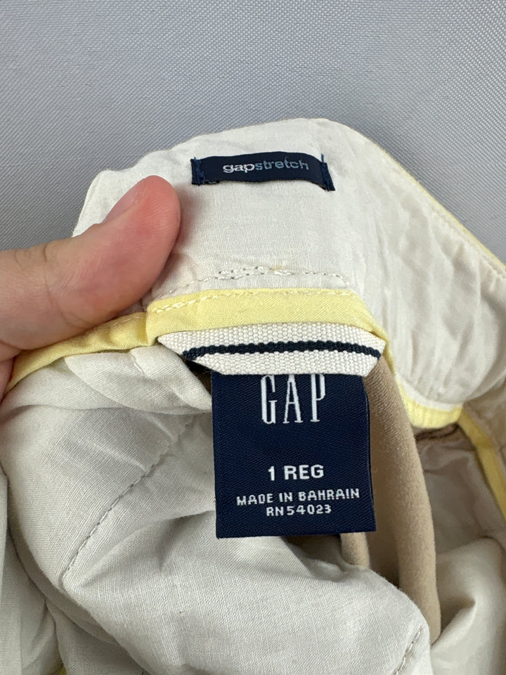 Women’s GAP Size 1 Khaki Pants w/ Yellow Accents