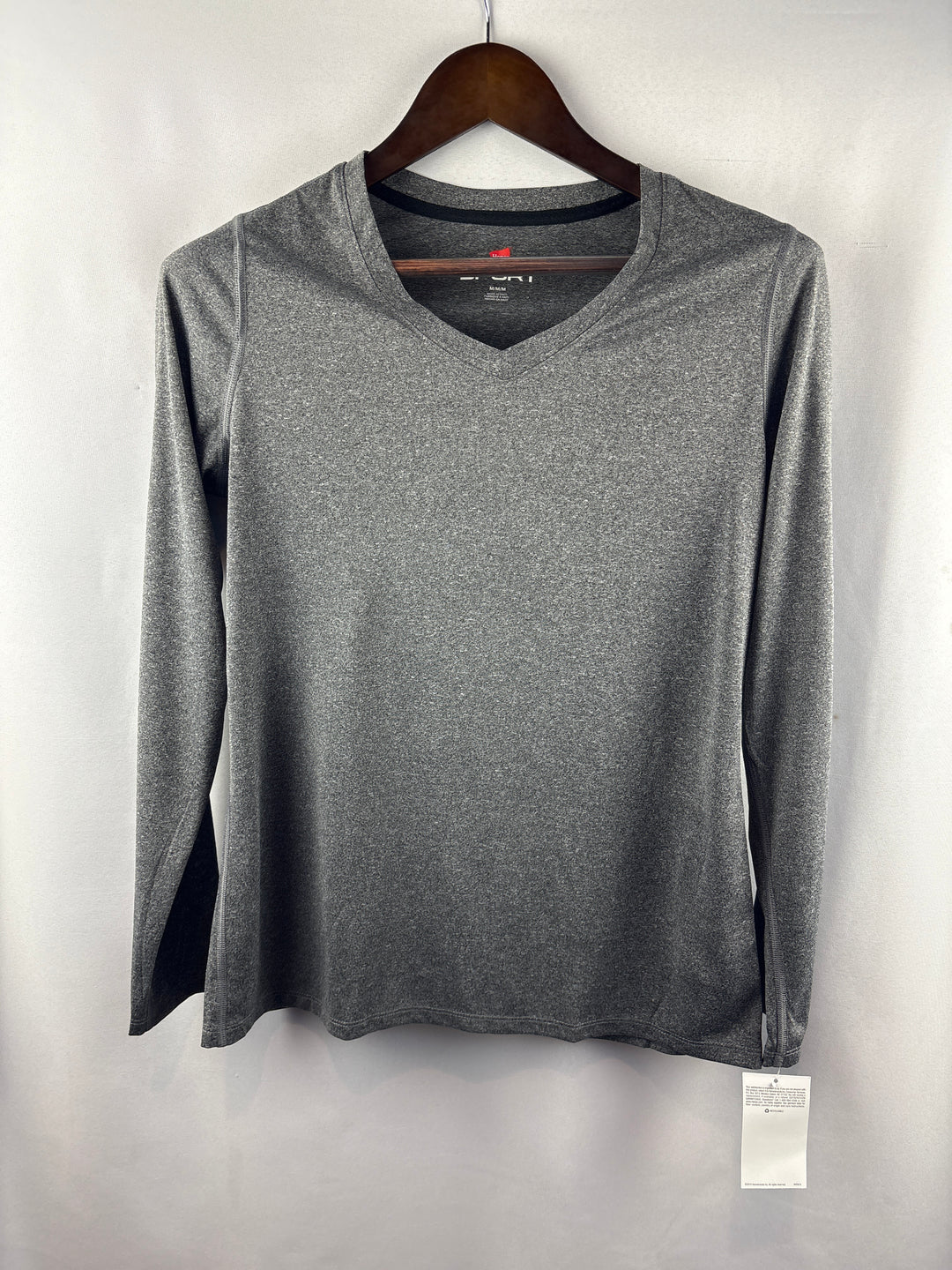 Women’s Hanes Sports Medium Heather Gray Long Sleeve Shirt
