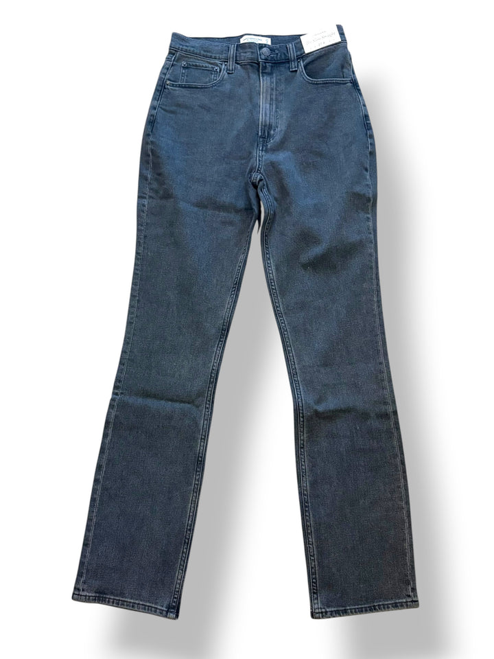Abercrombie &amp; Fitch Black Wash Slim Straight Jeans 27 4 NWT Ultra High Rise Y2K