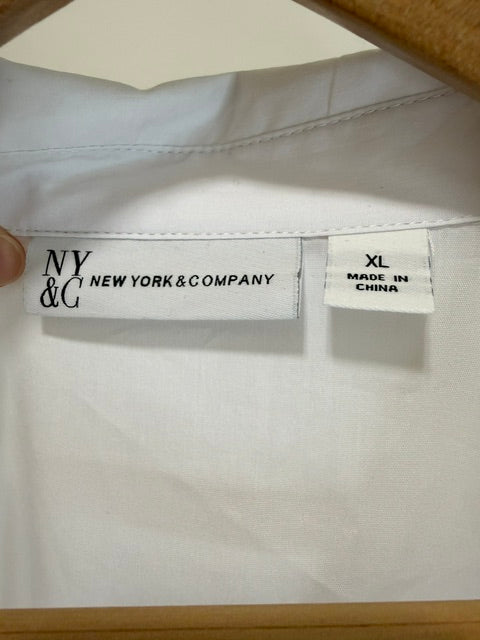 NY&amp;C Tulle Maxi Shirt Dress White NWOT SzXL