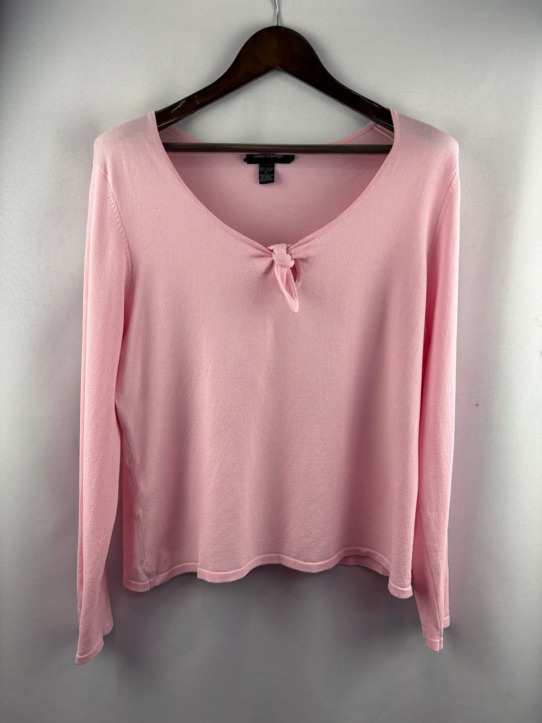 Women’s Cable & Gauge XL Bubblegum Pink Long Sleeve Blouse