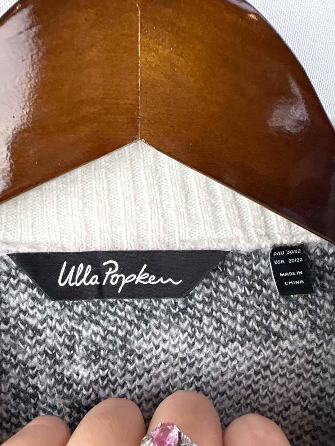 Women’s Ulla Popken Size 20/22 Black &amp; Cream Patterned Sweater