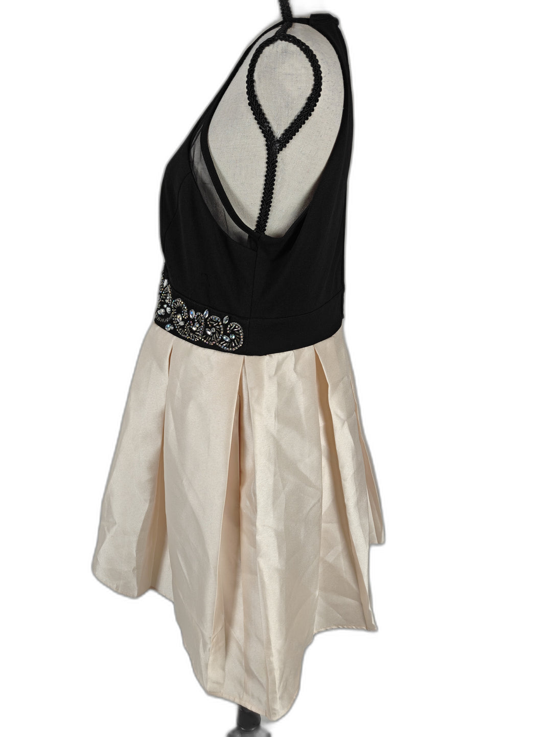 Girls Nights Formal Dress Black Ivory Embellished High Low Size 13/14