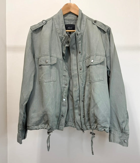 Rails Collins Utility Linen‑Blend Green Jacket SzL