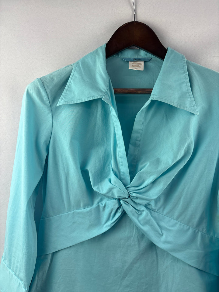Women’s Marciano Large Sky Blue Faux Knot Blouse
