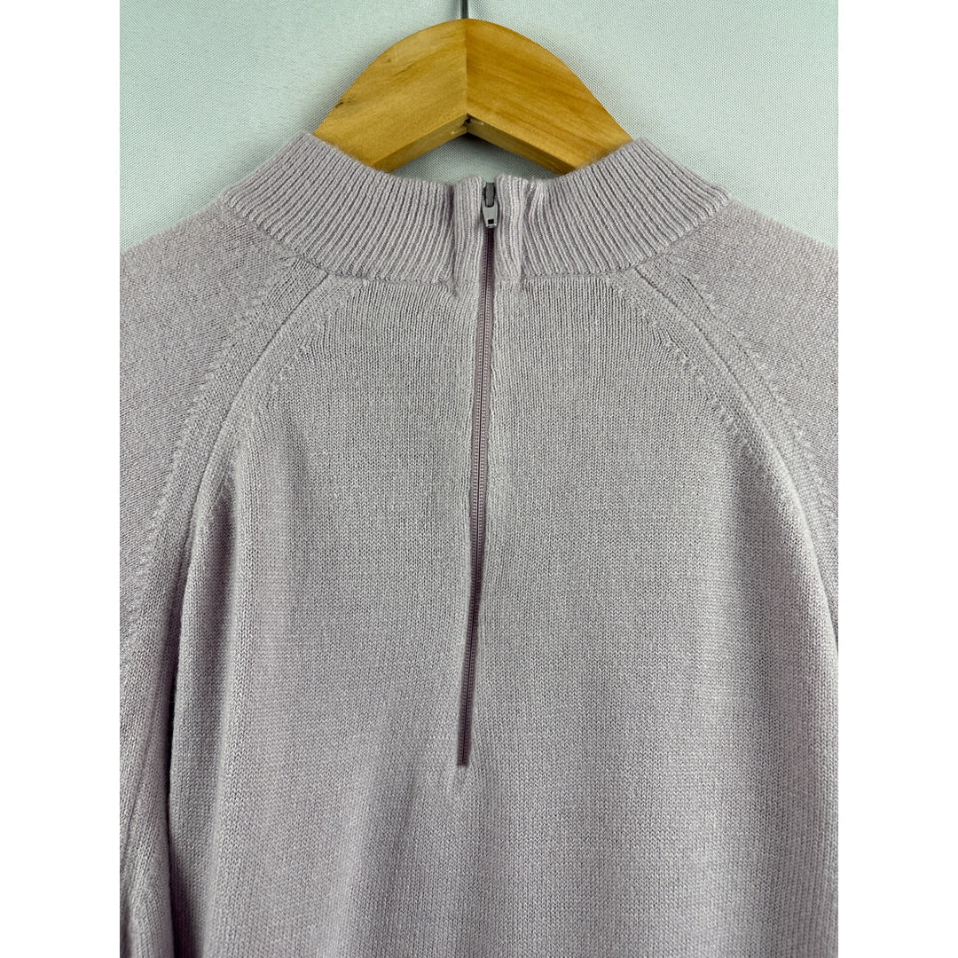Women’s Designers Originals Petite Medium Mauve Long Sleeve Sweater with Back Zipper
