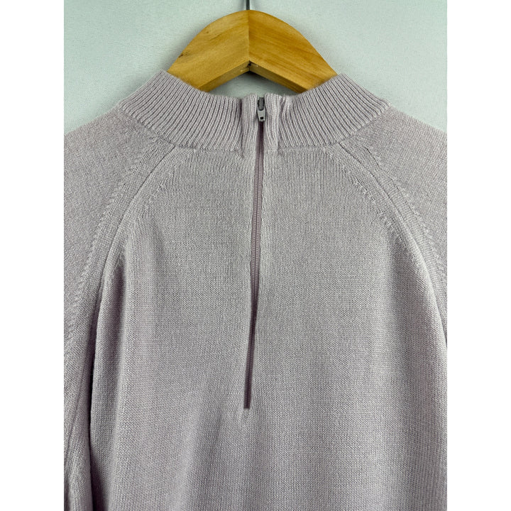 Women’s Designers Originals Petite Medium Mauve Long Sleeve Sweater with Back Zipper